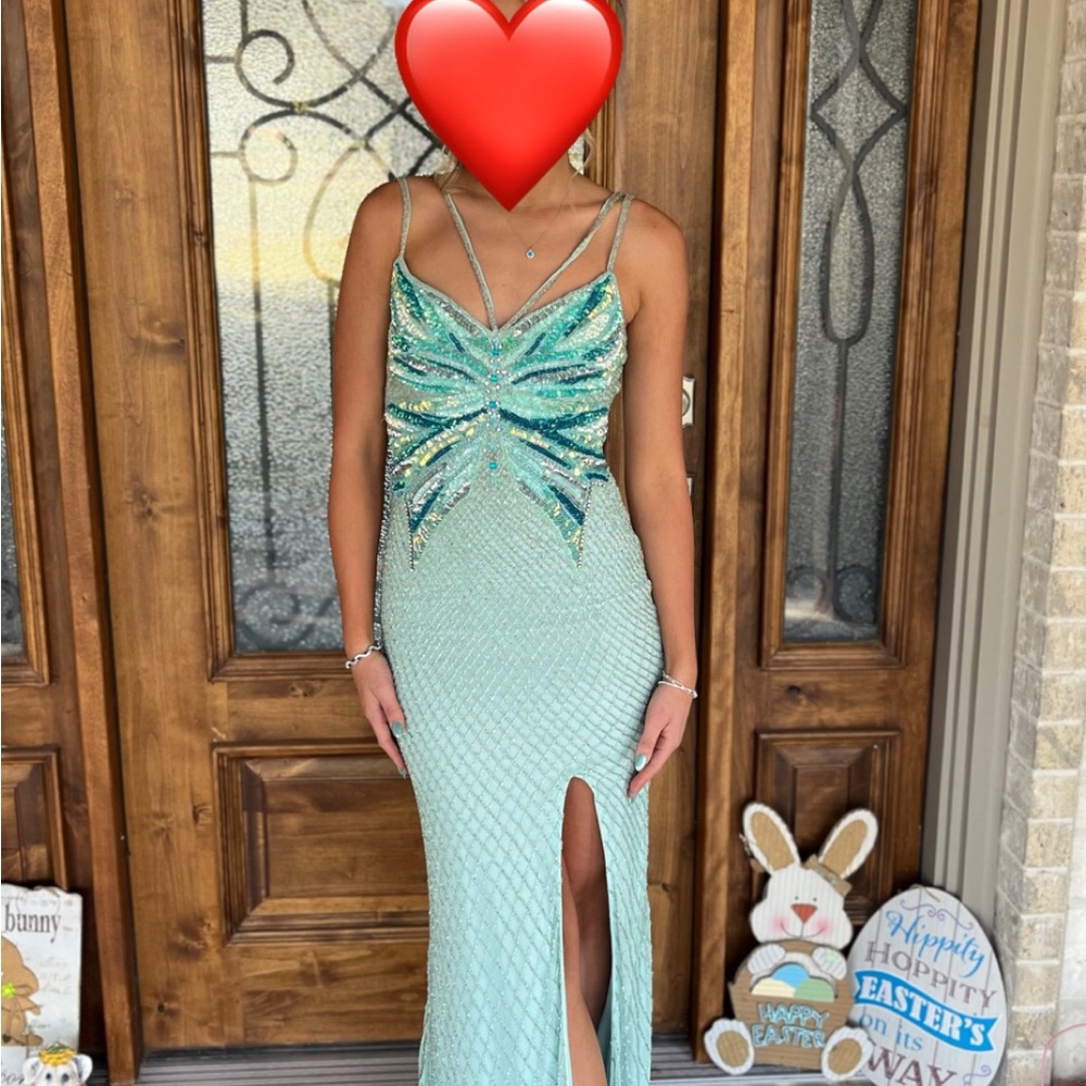 Glamorous Aqua Sleeveless Prom Dress